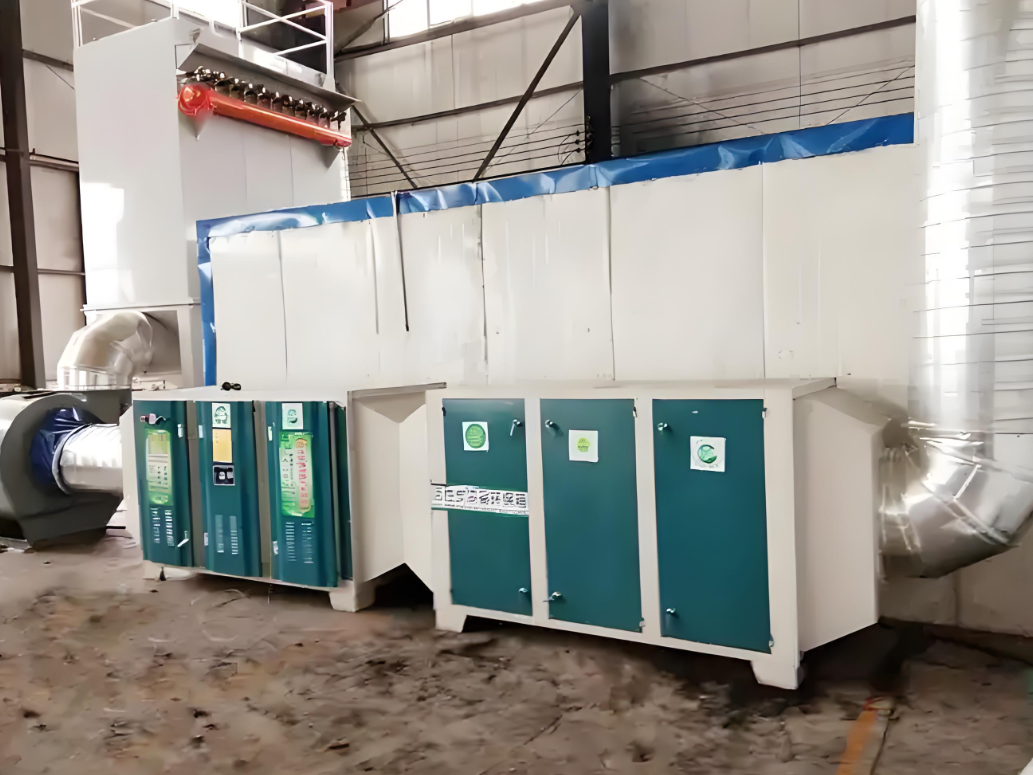 汽車噴漆房廢氣處理設備現場照片